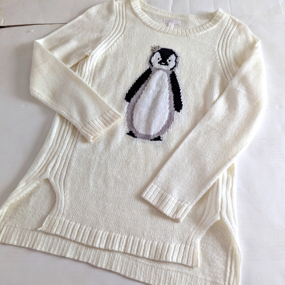 LC Lauren Conrad Sz M Sweater Women’s Crew Neck Pullover Penguin  Soft